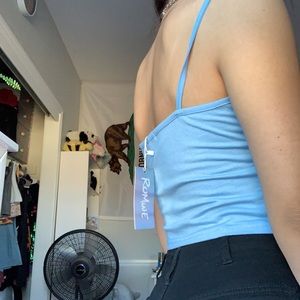 cute teddy bear blue tank